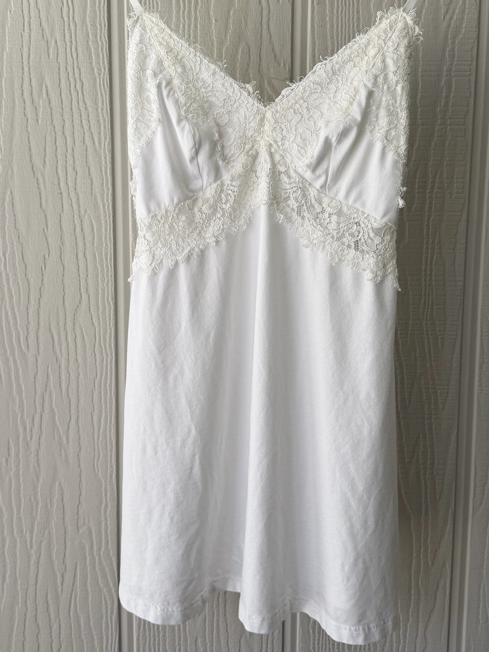 Lulu's Ivory Lace Trim Slip Dress